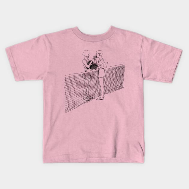 Tennis Gals Kids T-Shirt by lexalion